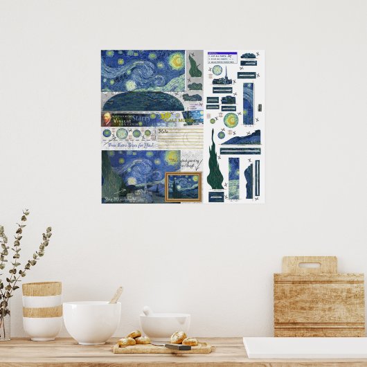 Startnight Van Gogh Papercraft Poster Print (Küche)