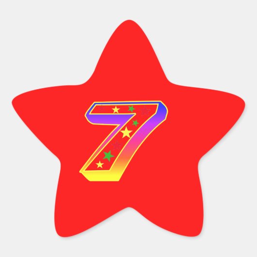 Startnummer 7 Geburtstagspartei Aufkleber (Vorderseite)