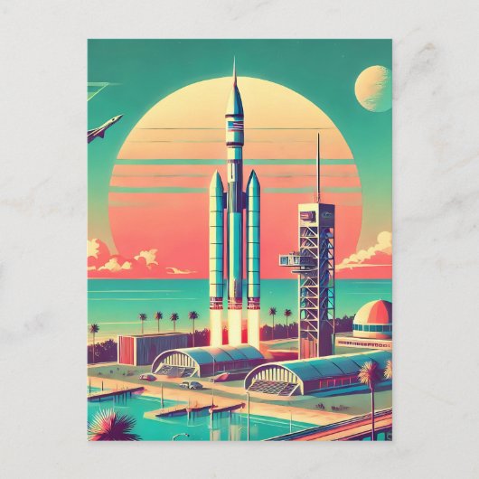 Startplatz für Atomfuturistic New Florida Postkarte (Vorderseite)