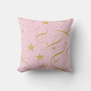 Starträume - Rosa und Gold-Star-Kissen Kissen