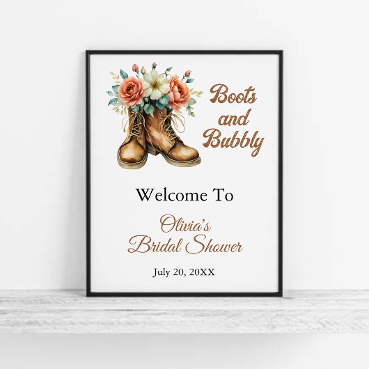 Starts & Bubbly Rustic Brautparty Willkommenszeich Poster