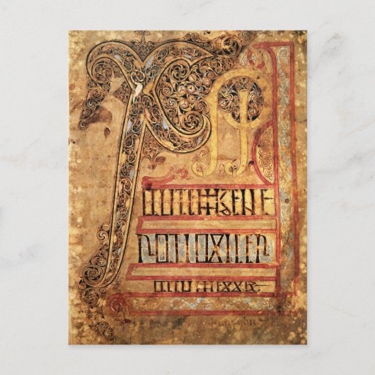 Startseite aus Lichfield Gospels, c.720 Postkarte (Vorderseite)