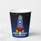 Startseite des Raketenschiffs Geburtstagsparty Pappbecher (Vorderseite)