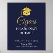 Startseite für Blue and Gold Graduation Party Ciga Poster (Vorne)