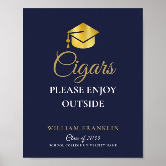 Startseite für Blue and Gold Graduation Party Ciga Poster (Vorne)