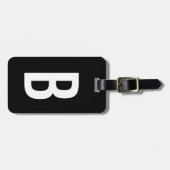 Startseite für das Solid Black Monogram Gepäckanhänger (Vorderseite horizontal)
