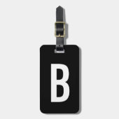 Startseite für das Solid Black Monogram Gepäckanhänger (Vorderseite vertikal)