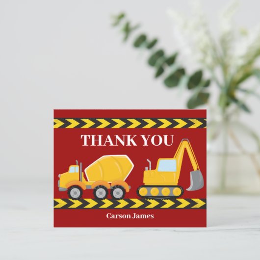 Startseite für Truck Boys Dankeskarte (Stehend Vorderseite)