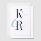 Startseite & Hellblauer Elegante Initials & Ampers Pergament Einladungen (Versetzt)