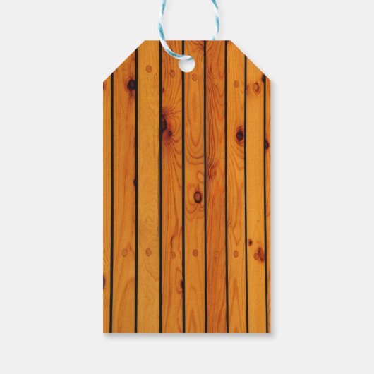 Startseite Klassisches braunes Holzschiff Geschenkanhänger (Rückseite)