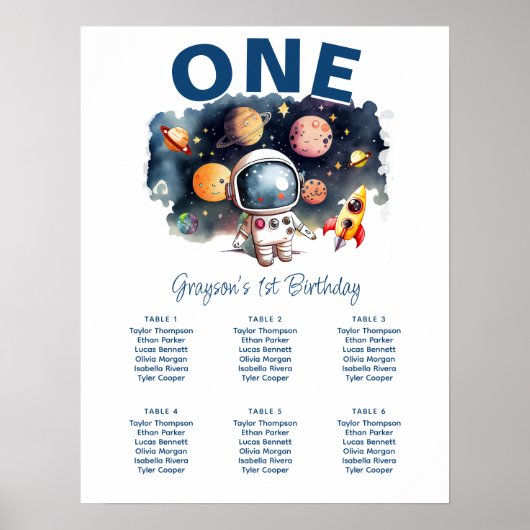 Startskizze für Astronauten im Weltraum Poster (Vorne)