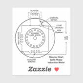 Startstartmotor mit geteilter Phase Aufkleber (Blatt)