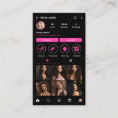 Startsymbol für die schwarz-rosa Haarstylle Foto Visitenkarte (Vorderseite)