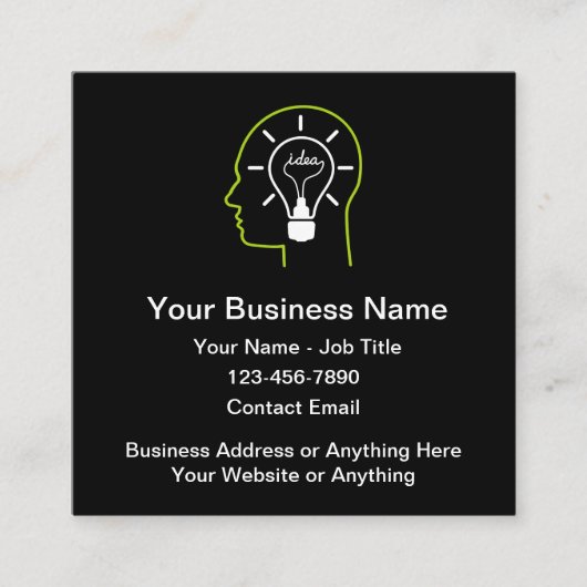 Startup Lightbulb Idee Business Cards Quadratische Visitenkarte (Vorderseite)