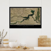 Starvation Reservoir Utah Satellite Poster Karte (Küche)