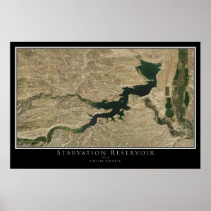 Starvation Reservoir Utah Satellite Poster Karte