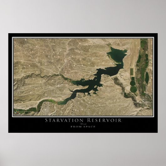 Starvation Reservoir Utah Satellite Poster Karte (Vorne)