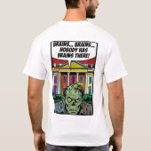 Starving at the Summit: No Brains Pop-Art Zombie T-Shirt (Rückseite)