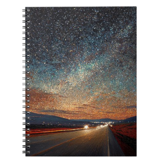 Starway Highway Colorful Night Sky Notebook Notizblock (Vorderseite)