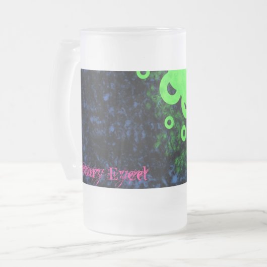 Stary Mit Augen Mattglas Bierglas (Vorderseite Links)