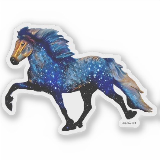 Stary Night Charismatic Tolting isländischen Pferd Aufkleber (Vorderseite)