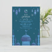 Stary night Eid al fitr celebration Invitation Einladung (Stehend Vorderseite)