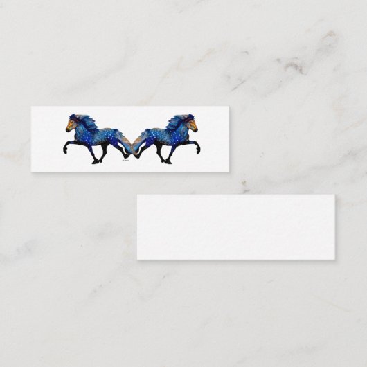 Stary Night Icelandic Pferd Mini Visitenkarte (Vorne/Hinten)