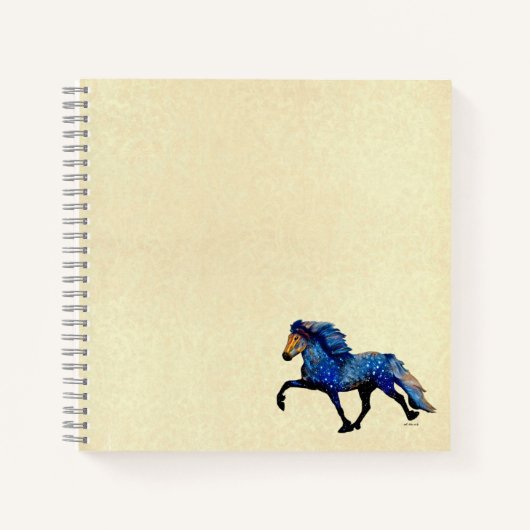 Stary Night Icelandic Pferd Notizblock (Vorderseite)