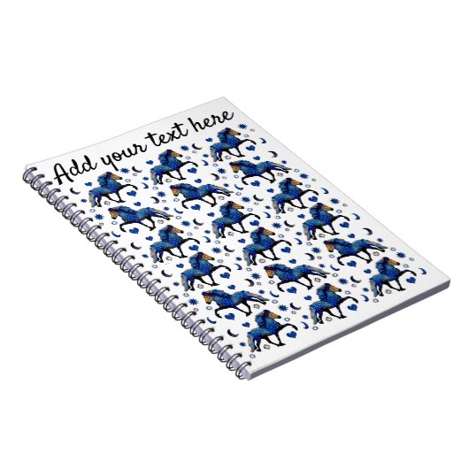 Stary Night Icelandic Pferd Notizblock (Rechte Seite)