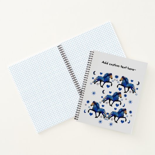 Stary Night Icelandic Pferd Notizblock (Innenseite)