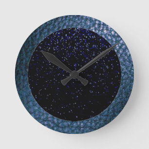 Stary Night Imitats Leather Wall Clock Runde Wanduhr