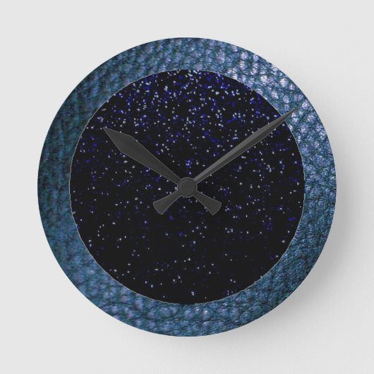 Stary Night Imitats Leather Wall Clock Runde Wanduhr (Vorderseite)