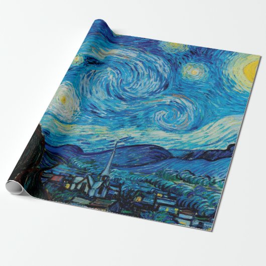 Stary night van gogh floral pattern Wrapping Paper Geschenkpapier (Ungerollt)