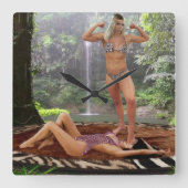 STARZANAS VIZTORY-POSE QUADRATISCHE WANDUHR (Vorderseite)