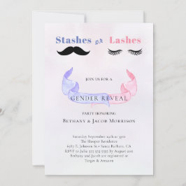 Stashes oder Lashes Gender Reveal Baby Shower Einladung