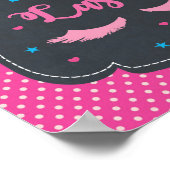 Stashes oder Lashes Gender Reveal Baby Shower Sign Poster (Ecke)