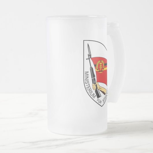 Stasi - DDR (Deutsche Demokratische Republik) Mattglas Bierglas (VorderseiteRechts)