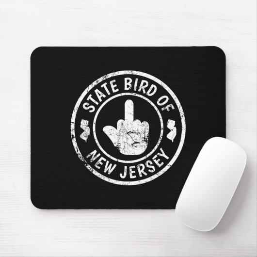 State Bird Of New Jersey Middle Finger Funny Distr Mousepad (Mit Mouse)