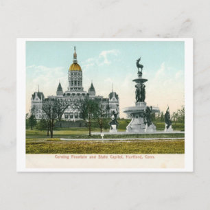 State Capitol, Hartford CT 1907 Vintage Postkarte