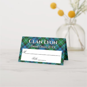 State Clan Lyon Tartan Motto Platzkarte