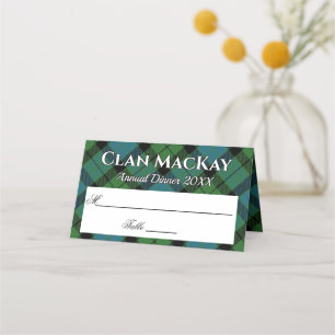 State Clan MacKay Alcient Tartan Motto Platzkarte