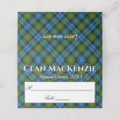 State Clan MacKenzie Tartan Motto Platzkarte (Außenseite Aufgefaltet)