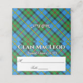 State Clan MacLeod von Harris Tartan Motto Platzkarte (Außenseite Aufgefaltet)