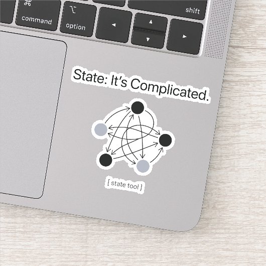 State Es ist kompliziert Programmierer Humor Aufkleber (Detail)