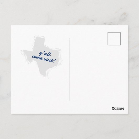 State Flag Blau wir bewegt haben - getönte Texas b Postkarte (Rückseite)