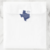 State Flag Blau wir bewegt haben - getönte Texas b Quadratischer Aufkleber (Tasche)