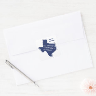 State Flag Blau wir bewegt haben - getönte Texas b Quadratischer Aufkleber