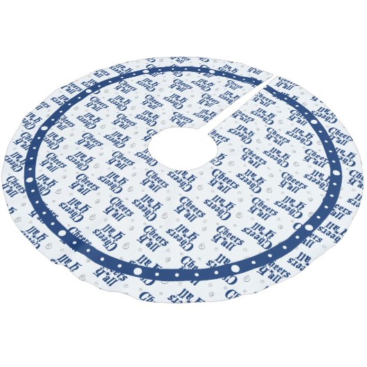 State Flag Blue Chee Y'all Gemustert Polyester Weihnachtsbaumdecke (Schrägansicht)