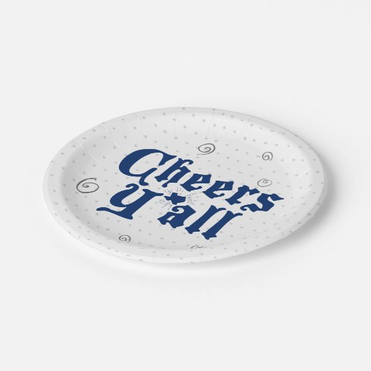 State Flag Blue Chee Y'all Pappteller (Schrägansicht)