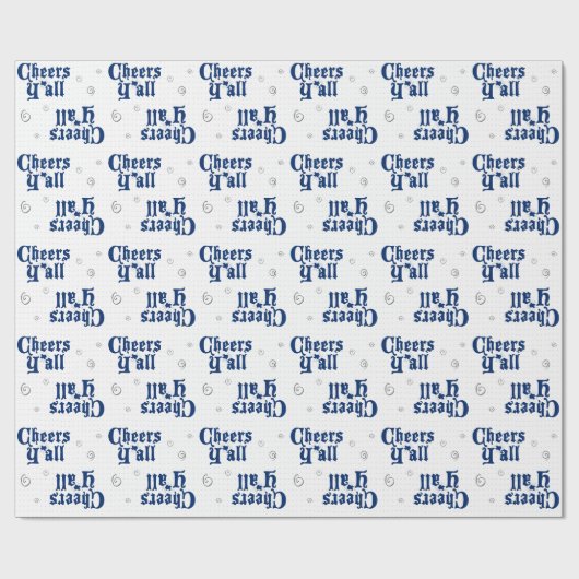 State Flag Blue Chee Y'all Wrapping Paper Geschenkpapier (Flach)
